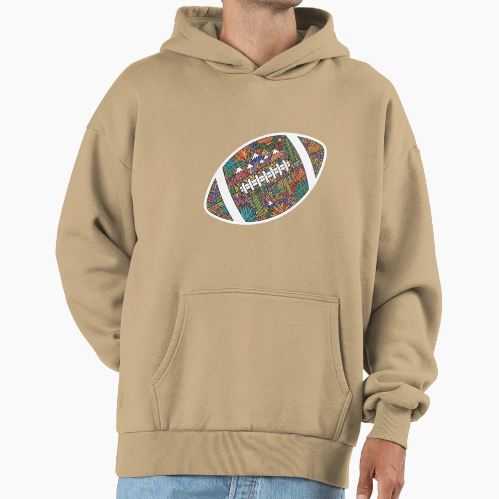 Colorful Desert Football Hoodie - Trendy Graphic Men Women - T-Shirt, Sweatshirt, Hoodie