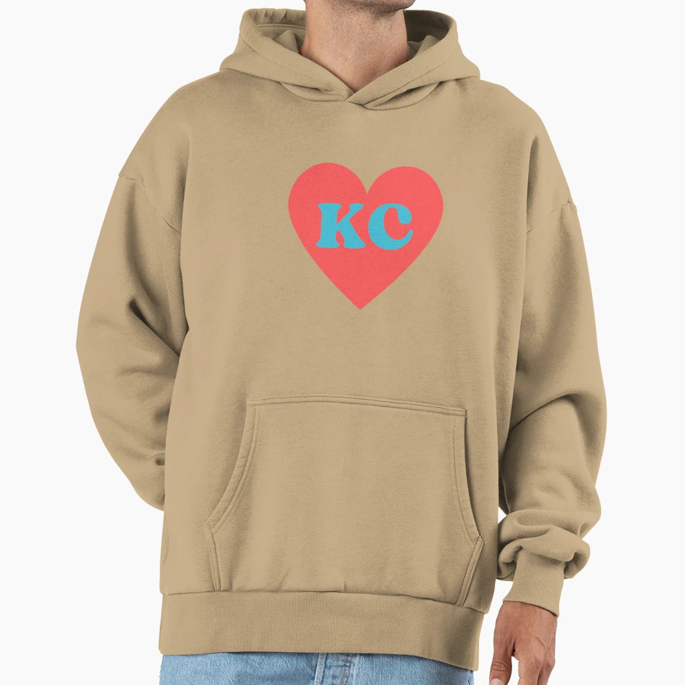 Kc Current Heart Hoodie - Minimalist Print for Adults - T-Shirt, Sweatshirt, Hoodie