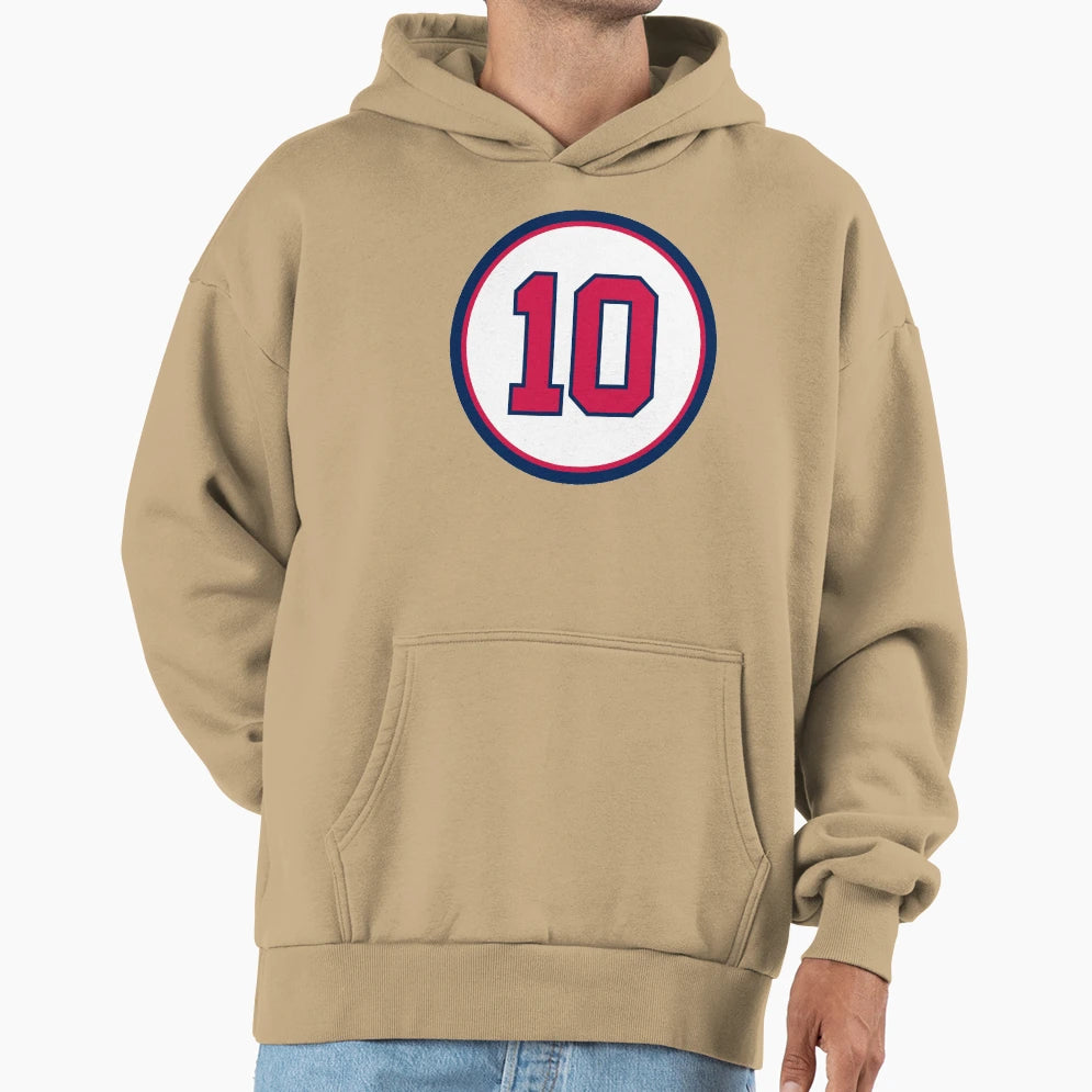 Chipper Jones 10 Jersey Number Hoodie - Novelty Apparel Unisex - T-Shirt, Sweatshirt, Hoodie