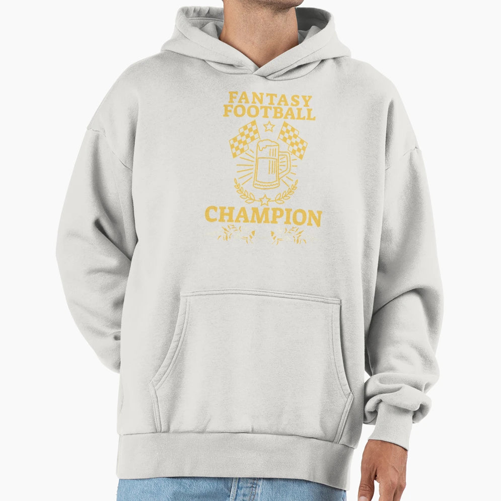 Fantasy Football Champion Hoodie - Minimalist Print for Adults - T-Shirt, Sweatshirt, Hoodie