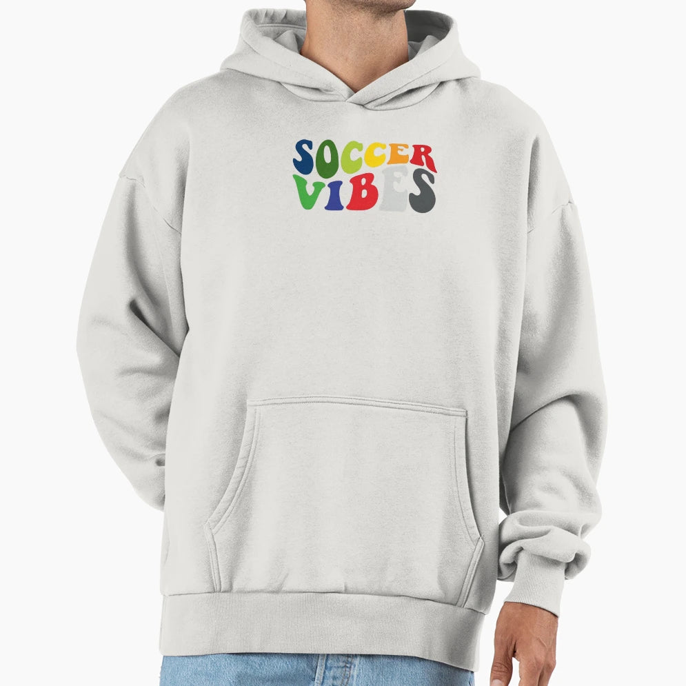 Soocer Vibes Soccer Mom Soccer Ball Hoodie - Trendy Graphic for Adults - T-Shirt, Sweatshirt, Hoodie