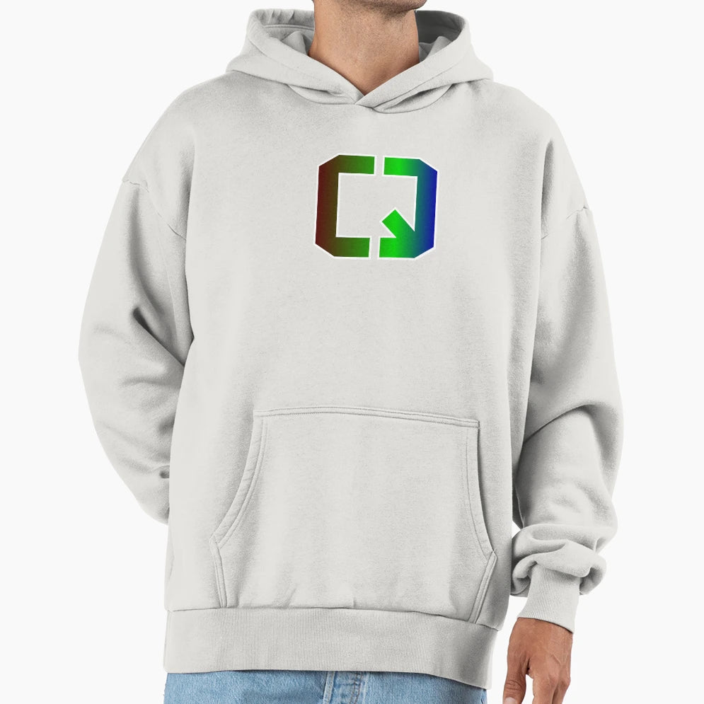 Large Letter Q Elegant Colored Monogram Hoodie - Trendy Graphic Men Women - T-Shirt, Sweatshirt, Hoodie