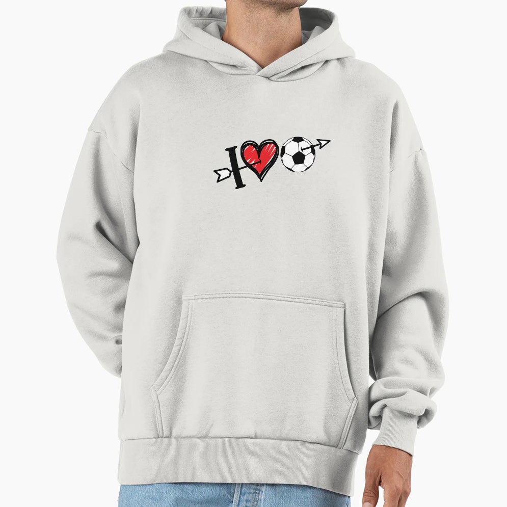 I Love Soccer Hoodie - Trendy Graphic for Adults - T-Shirt, Sweatshirt, Hoodie