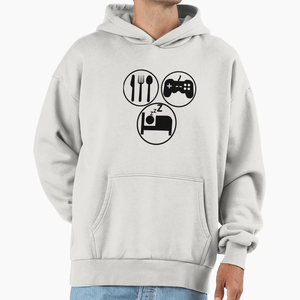 Eating Gaming Sleeping Hoodie - Aesthetic Graphic for Adults - T-Shirt, Sweatshirt, Hoodie