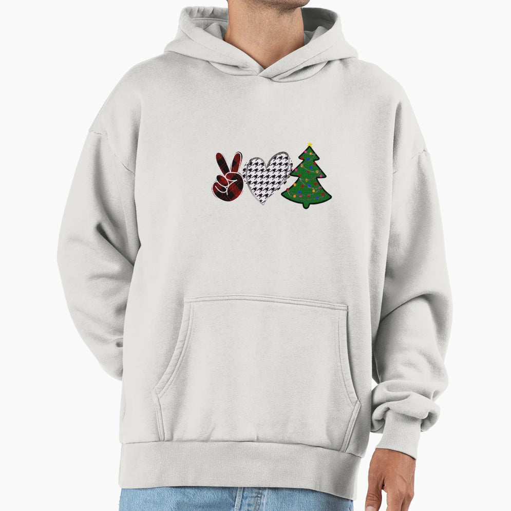 Peace Love Hoodie - Trendy Graphic Men Women - T-Shirt, Sweatshirt, Hoodie