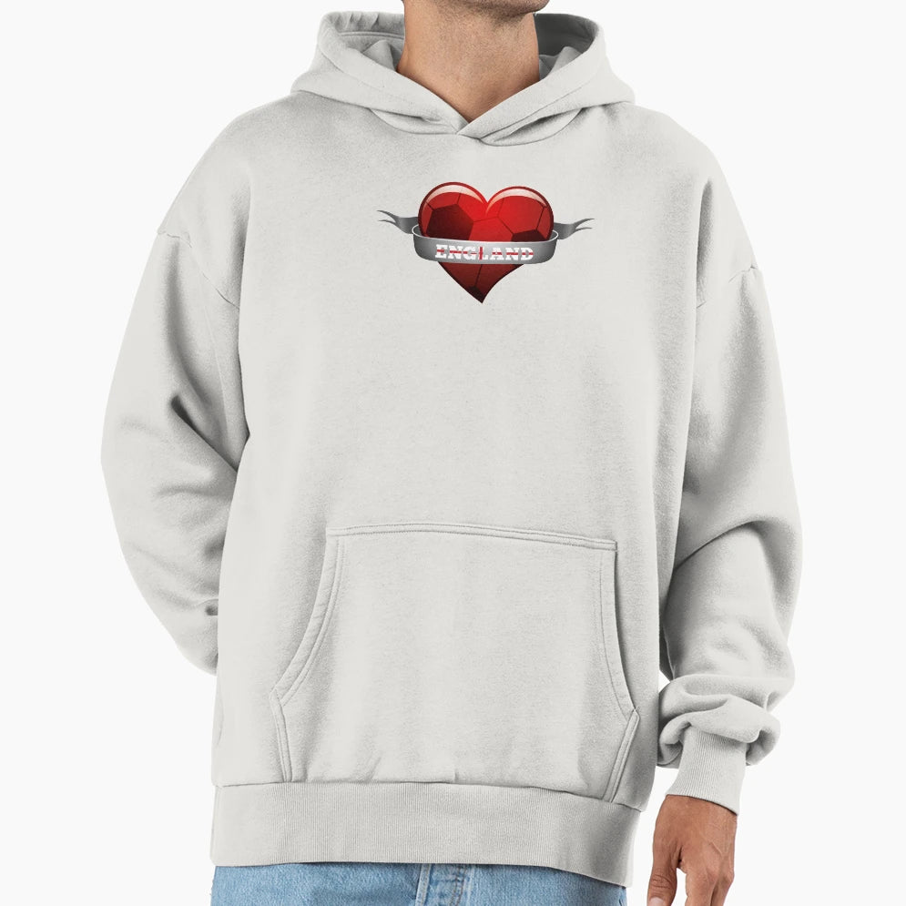 England Soccer Heart Hoodie - Streetwear Style Unisex - T-Shirt, Sweatshirt, Hoodie