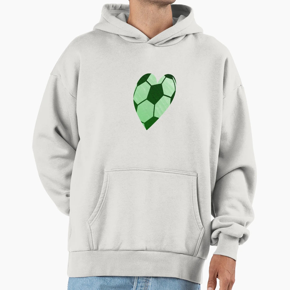 Love Football Green Hoodie - Minimalist Print Men Women - T-Shirt, Sweatshirt, Hoodie