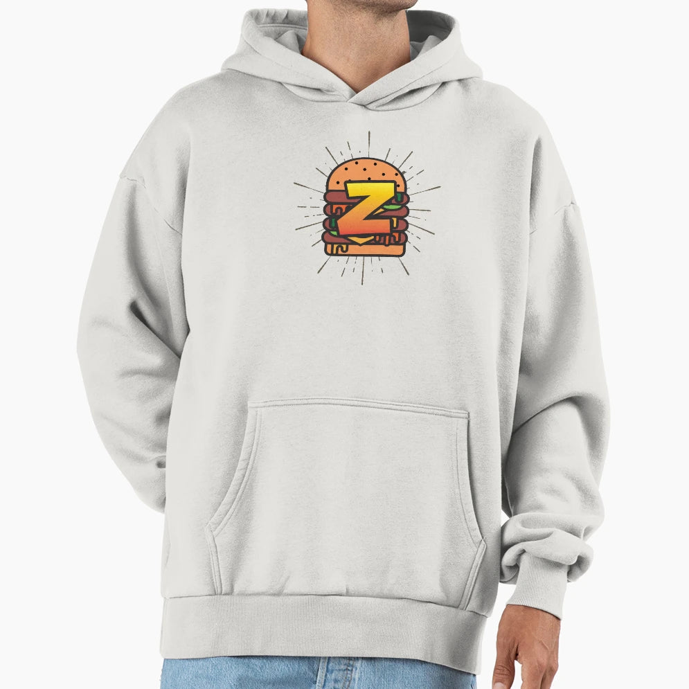 Monogram Z Juicy Cheeseburger Hoodie - Casual Everyday Wear for Adults - T-Shirt, Sweatshirt, Hoodie