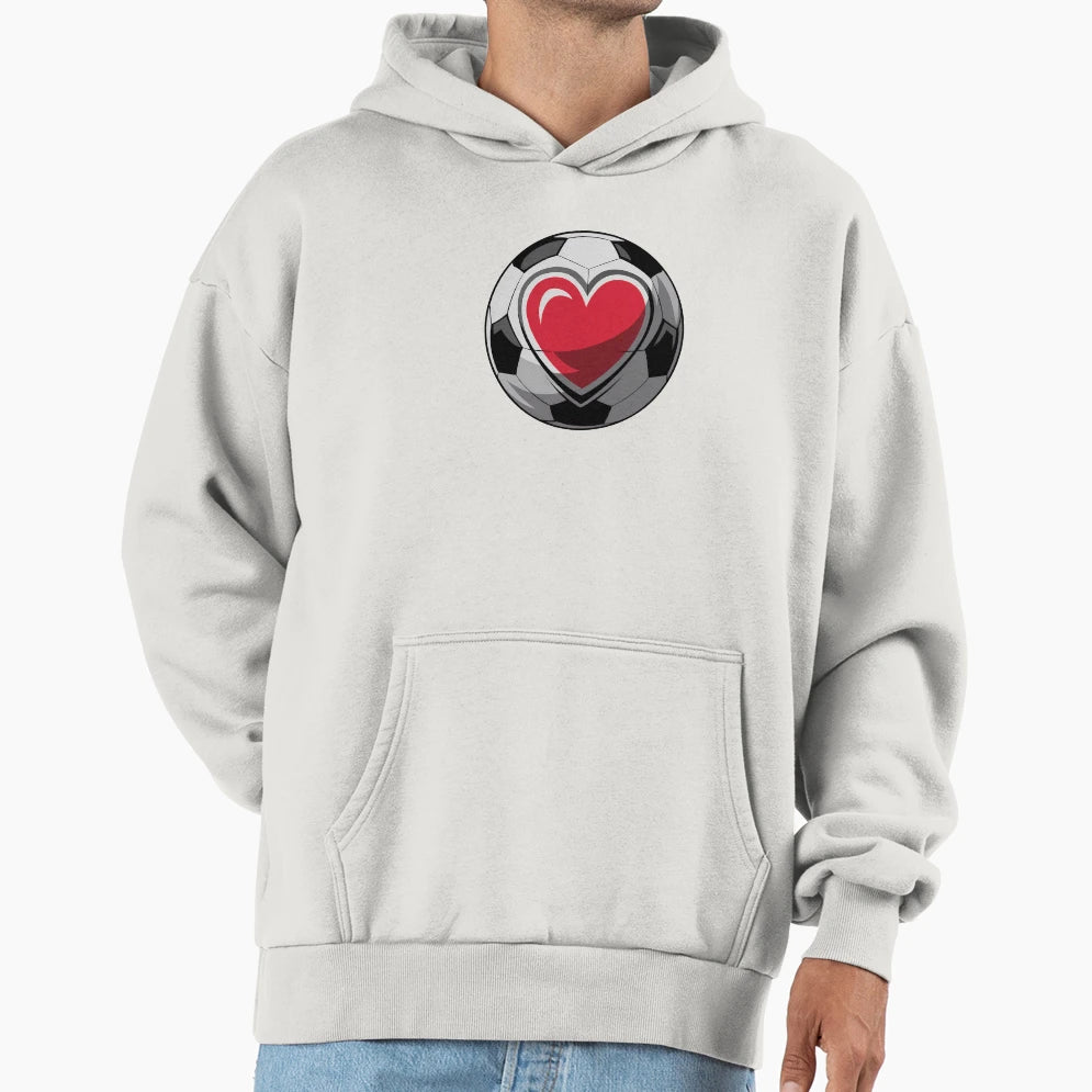Soccer Heart Sports Love Hoodie - Novelty Apparel for Adults - T-Shirt, Sweatshirt, Hoodie