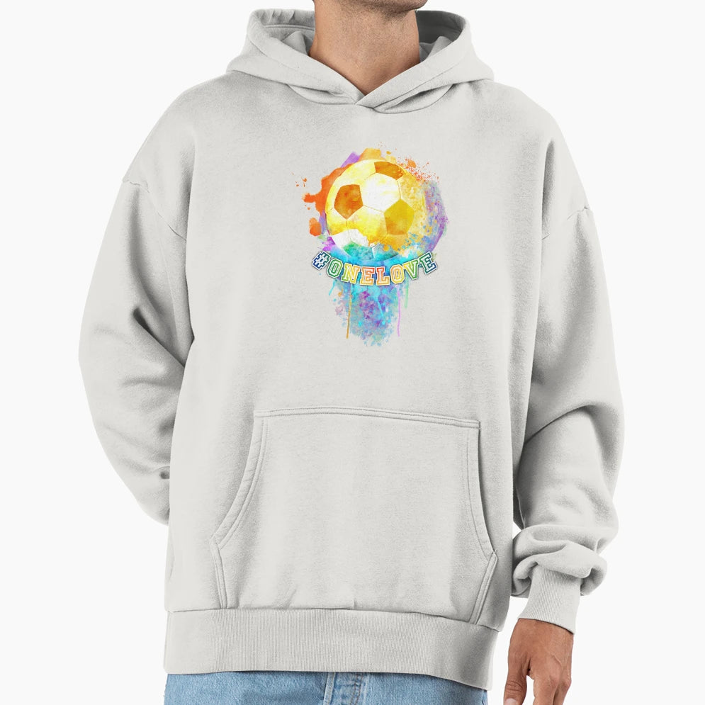 One Love Soccer Ball Hoodie - Custom Art Print Men Women - T-Shirt, Sweatshirt, Hoodie