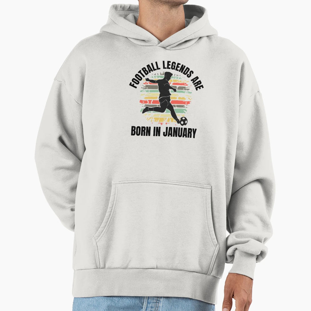 Football Legends Born January Sunset Hoodie - Custom Art Print Unisex - T-Shirt, Sweatshirt, Hoodie
