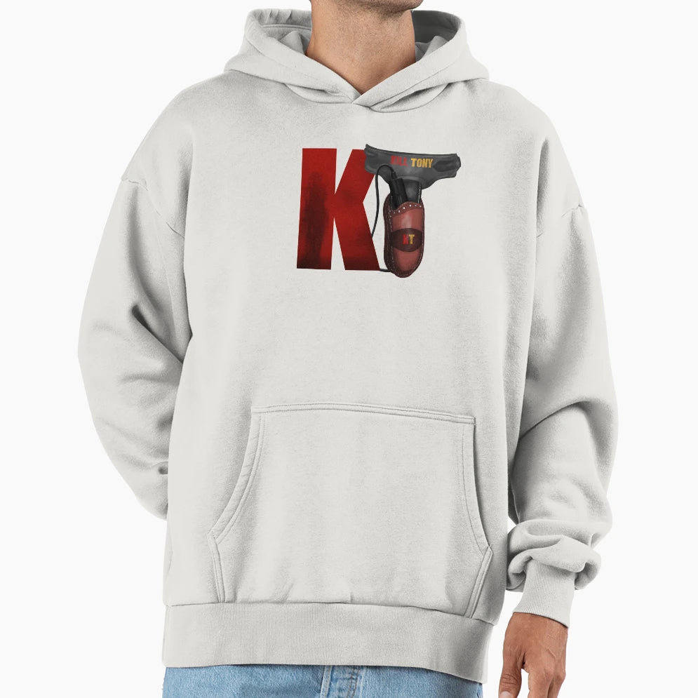 Kill Tony Podcast Themed Gun Holster White Hoodie - Unique Graphic Unisex - T-Shirt, Sweatshirt, Hoodie