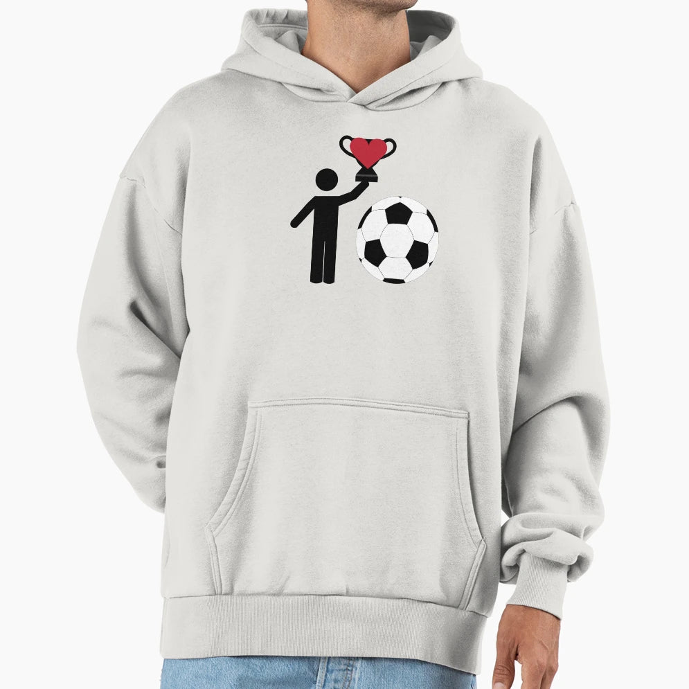 Stick Red Heart Soccer I Love Soccer Hoodie - Streetwear Style Men Women - T-Shirt, Sweatshirt, Hoodie