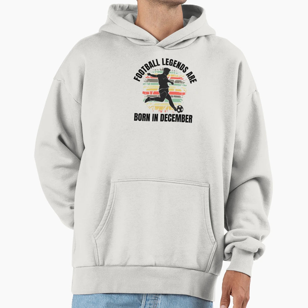 Football Legends Born December Sunset Hoodie - Minimalist Print Men Women - T-Shirt, Sweatshirt, Hoodie