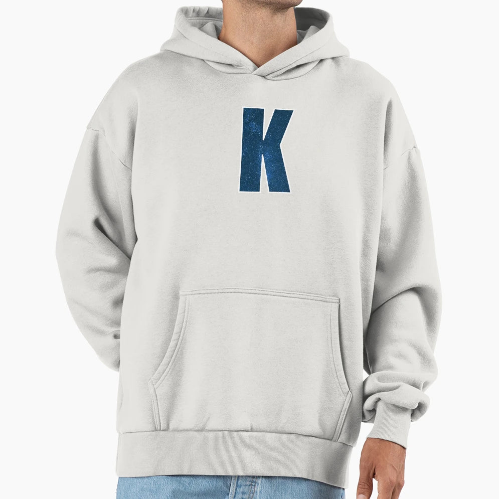 Letter K Stars Sky Monogram Art Hoodie - Custom Art Print Unisex - T-Shirt, Sweatshirt, Hoodie