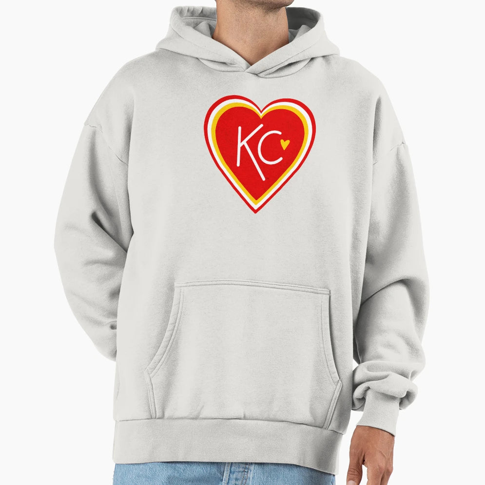 Kc Love Red Yellow Hoodie - Fun Novelty Design Men Women - T-Shirt, Sweatshirt, Hoodie