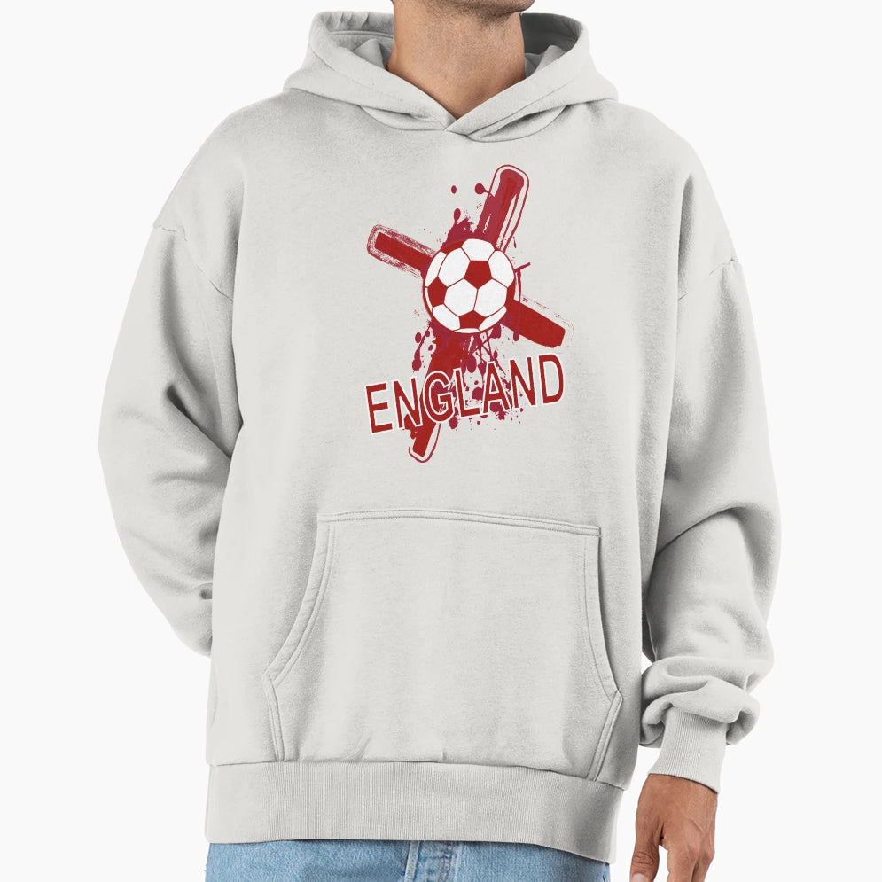 England St Georges Cross Football Hoodie - Minimalist Print for Adults - T-Shirt, Sweatshirt, Hoodie