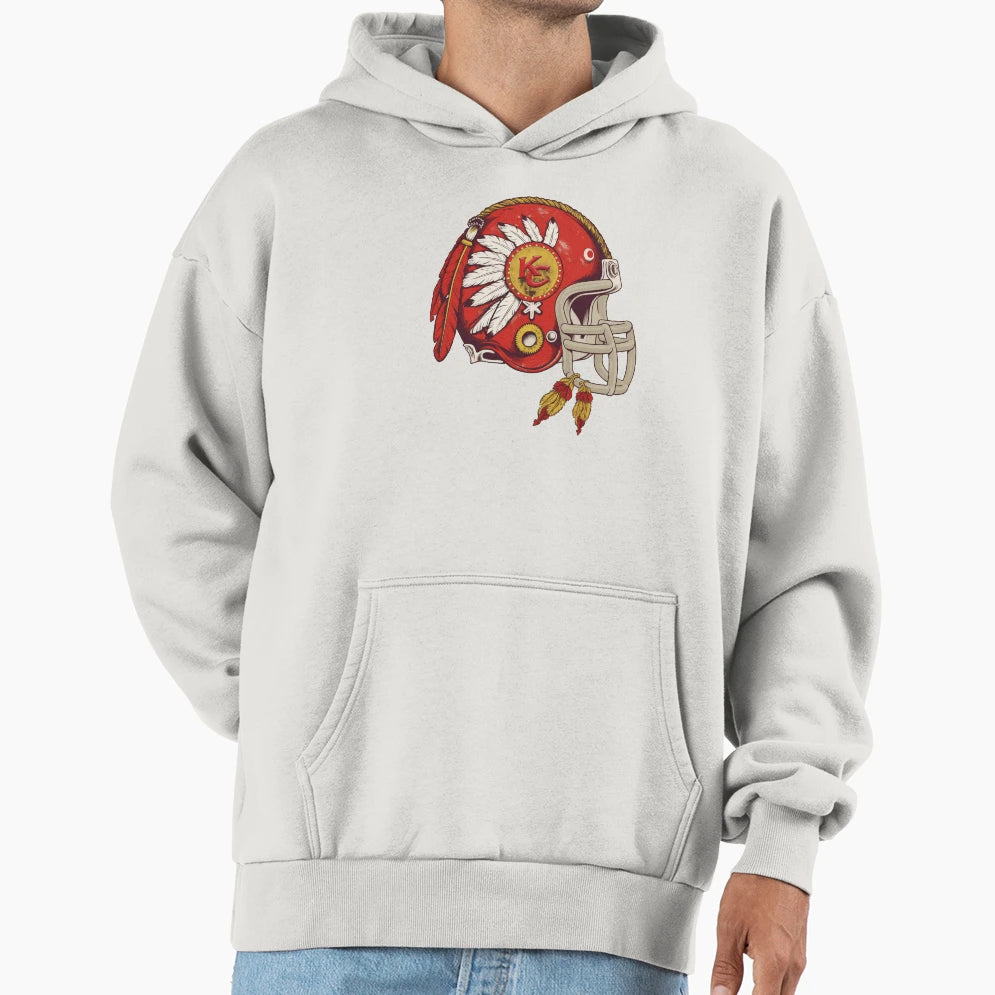 Kansas City Football Helmet Hoodie - Custom Art Print Men Women - T-Shirt, Sweatshirt, Hoodie