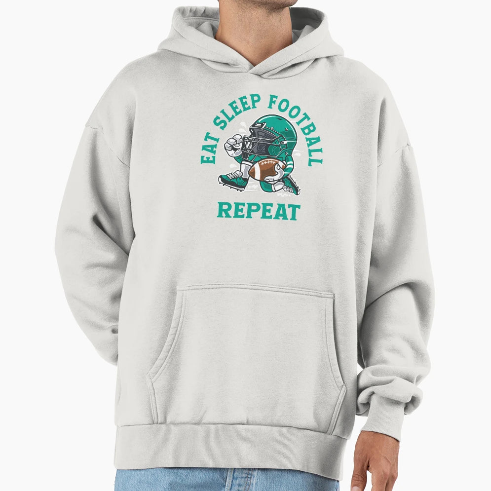 Eat Sleep Football Repeat T-Shirt - Minimalist Print Men Women - T-Shirt, Sweatshirt, Hoodie