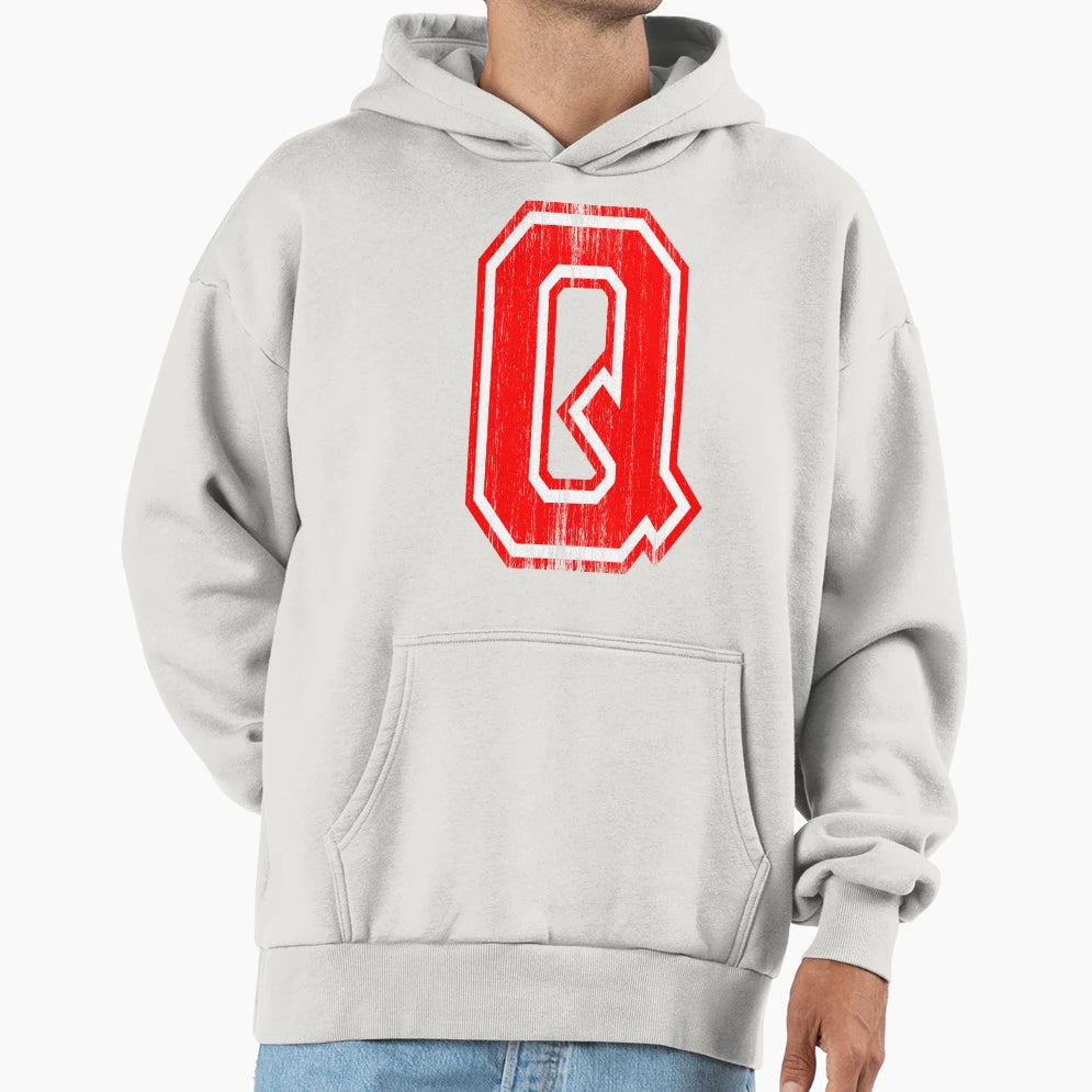 Big Red Letter Q Hoodie - Graphic Print for Adults - T-Shirt, Sweatshirt, Hoodie