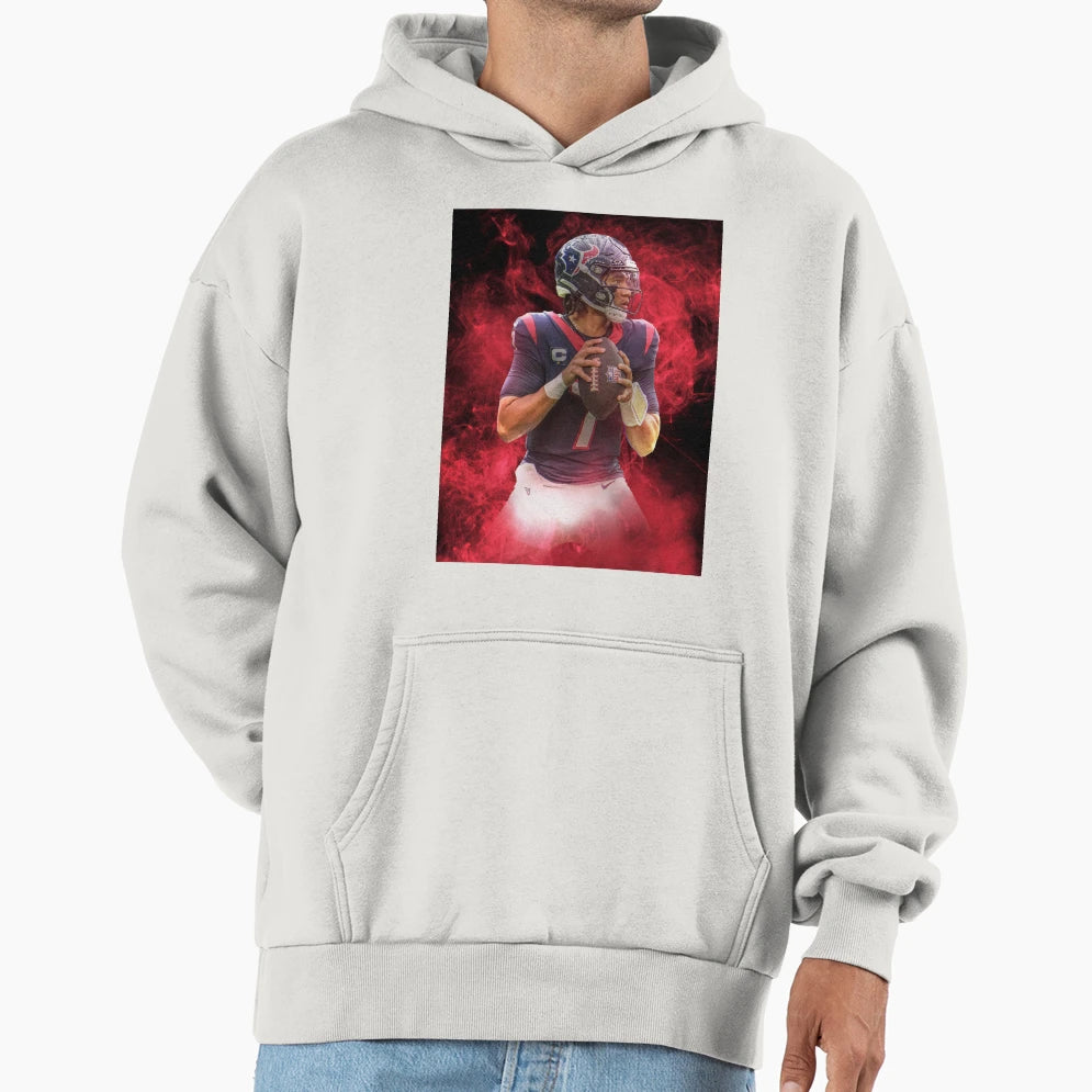 Cj Stroud Houston Sports Art Hoodie - Minimalist Print Unisex - T-Shirt, Sweatshirt, Hoodie