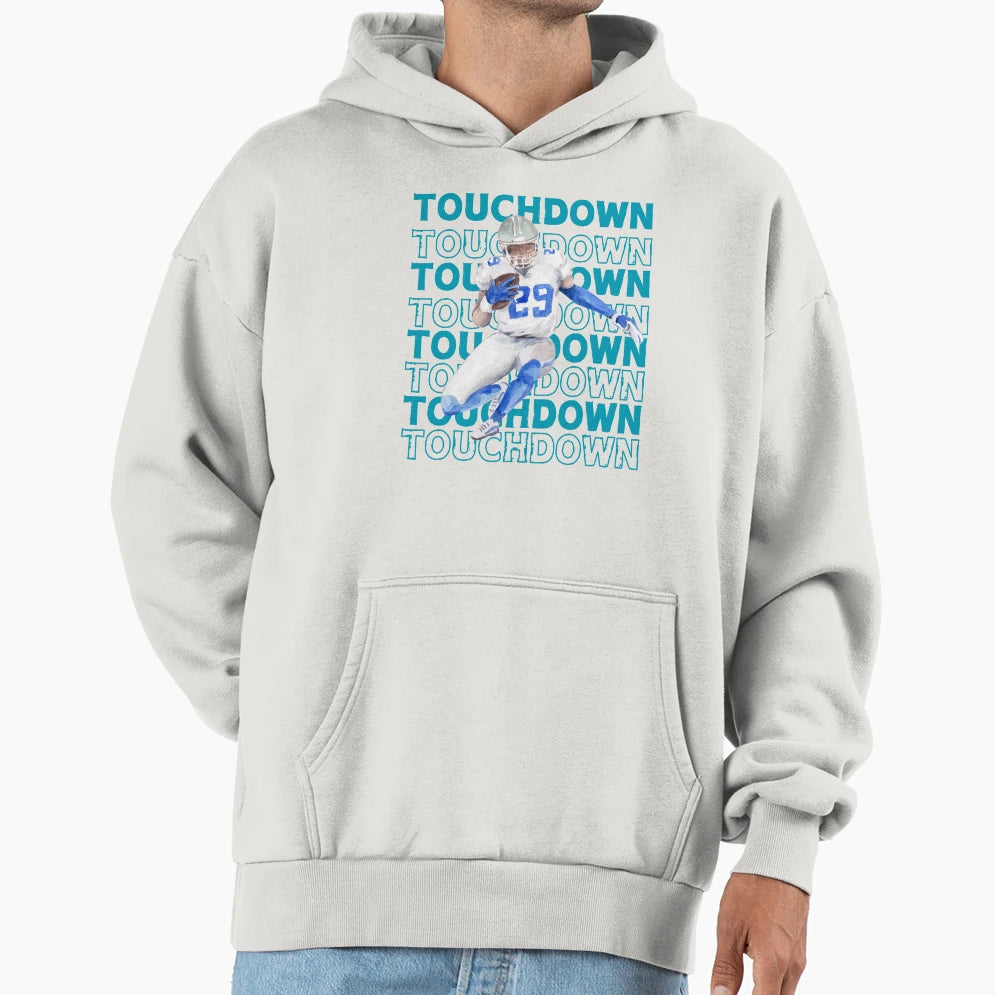 Blue Football Touchdown Hoodie - Streetwear Style Men Women - T-Shirt, Sweatshirt, Hoodie