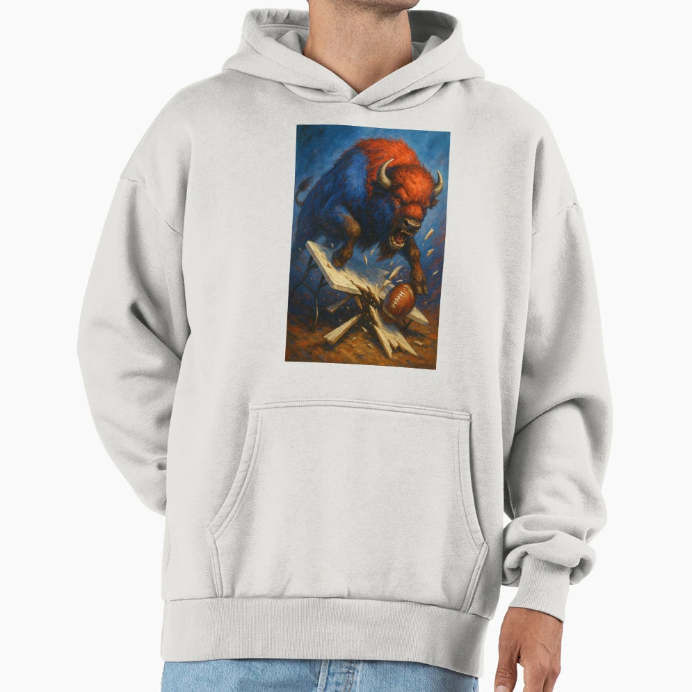 Buffalo Football V5 Hoodie - Novelty Apparel for Adults - T-Shirt, Sweatshirt, Hoodie