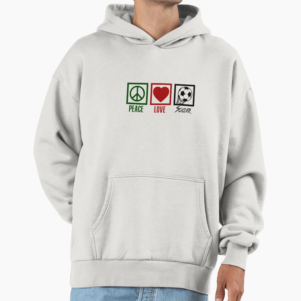 Peace Love And Soccer World Cup New Hoodie - Trendy Graphic Men Women - T-Shirt, Sweatshirt, Hoodie