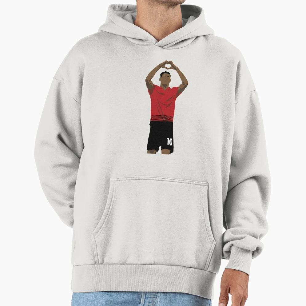 Marcus Rashford Heart Hoodie - Trendy Graphic for Adults - T-Shirt, Sweatshirt, Hoodie