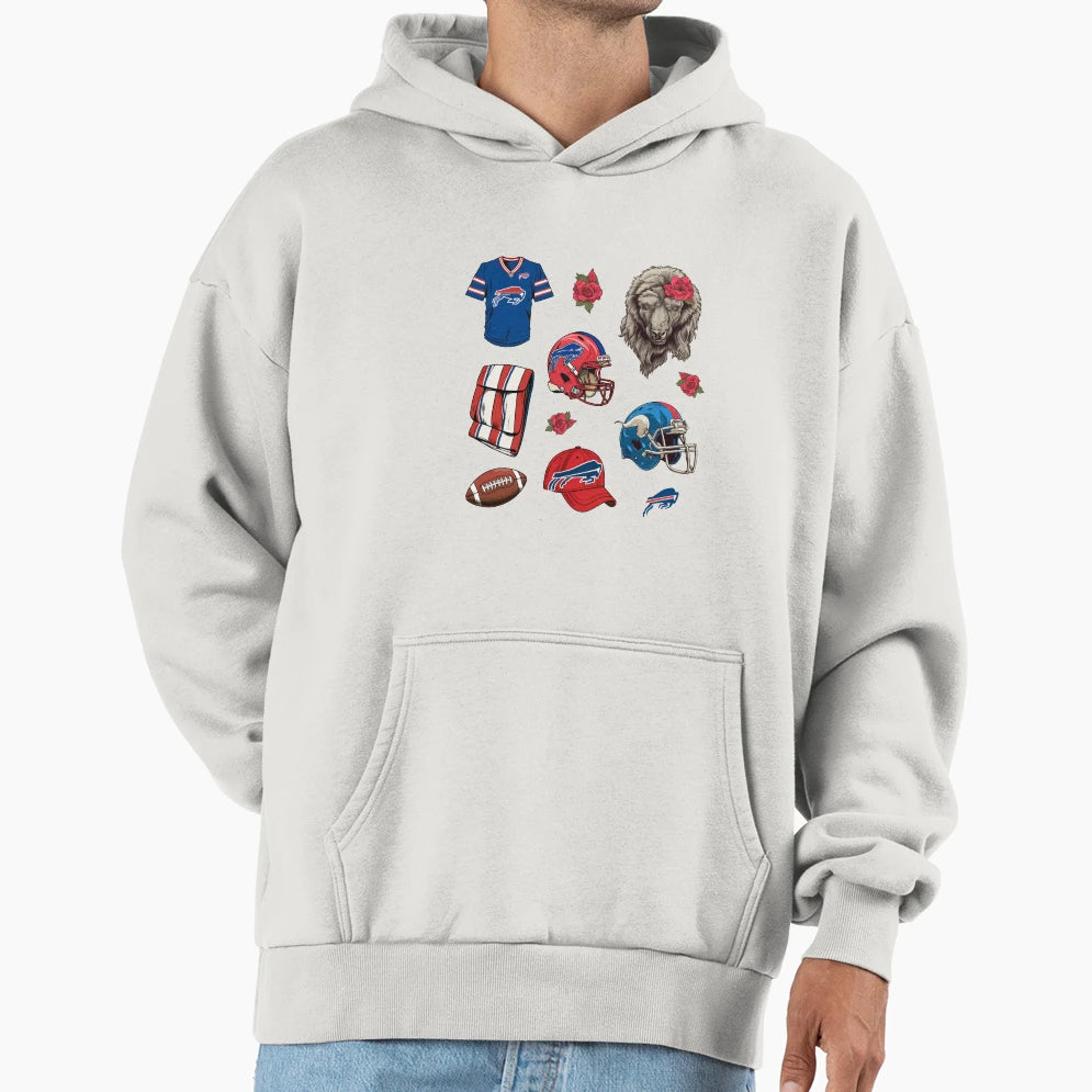 Its Game Day Bills Hoodie - Casual Everyday Wear Men Women - T-Shirt, Sweatshirt, Hoodie