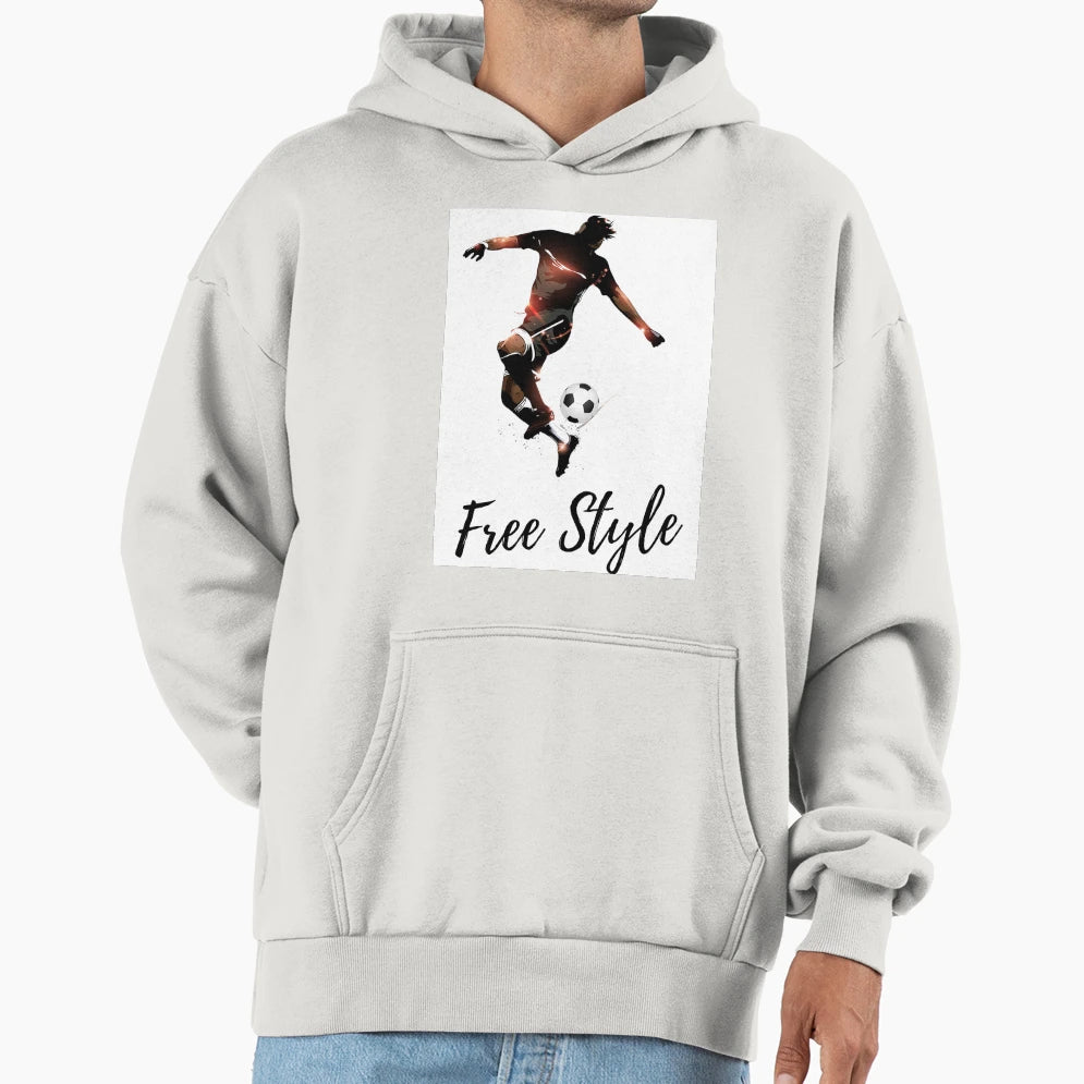Freestyle Football Hoodie - Minimalist Print for Adults - T-Shirt, Sweatshirt, Hoodie