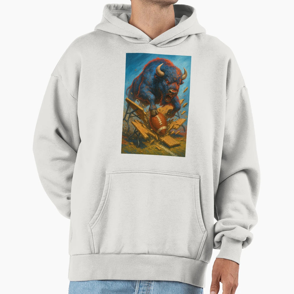 Buffalo Football V4 Hoodie - Novelty Apparel for Adults - T-Shirt, Sweatshirt, Hoodie