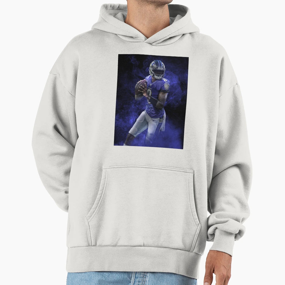 Lamar Baltimore Sports Art Hoodie - Casual Everyday Wear Unisex - T-Shirt, Sweatshirt, Hoodie