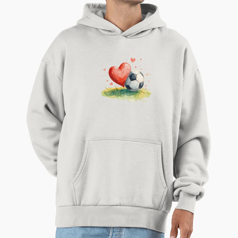 Love Soccer Hoodie - Aesthetic Graphic Men Women - T-Shirt, Sweatshirt, Hoodie