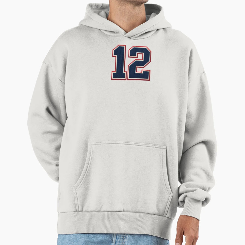 Number 12 New England Tom Patriots Hoodie - Trendy Graphic Men Women - T-Shirt, Sweatshirt, Hoodie