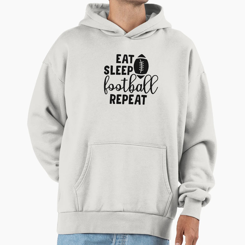 Eat Sleep Football Repeat Sports Hoodie - Minimalist Print for Adults - T-Shirt, Sweatshirt, Hoodie