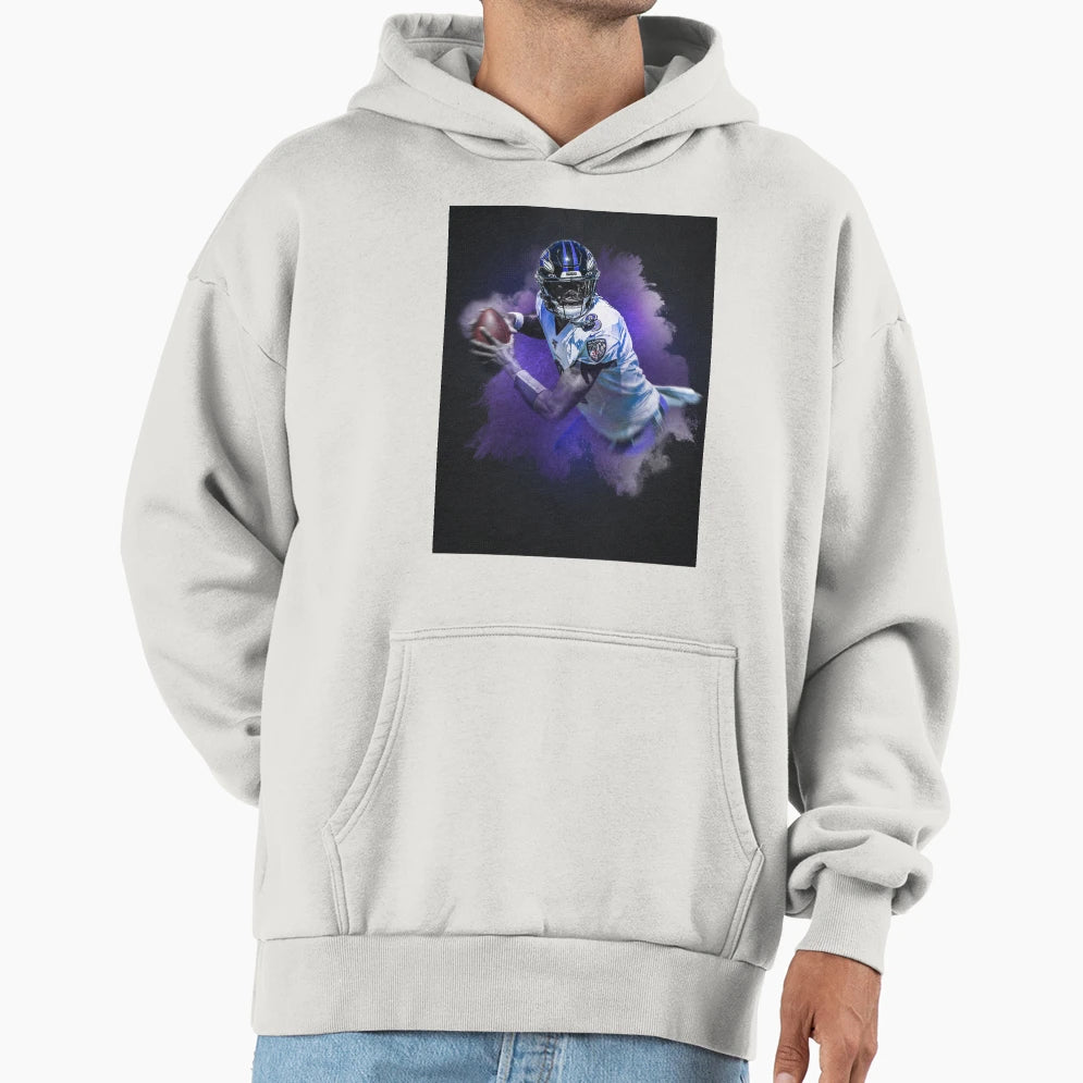 Lamar Baltimore Sports Art Hoodie - Unique Graphic for Adults - T-Shirt, Sweatshirt, Hoodie