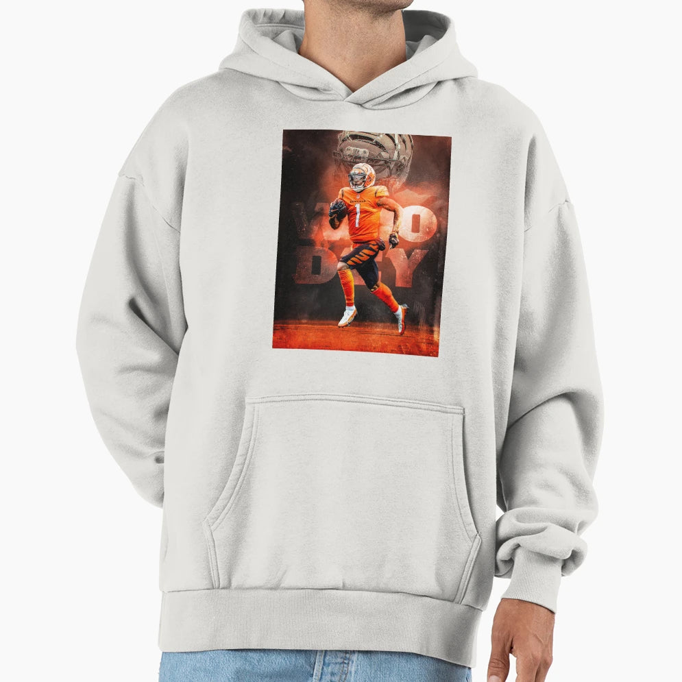 Jamarr Chase Cincinnati Who Dey Sports Hoodie - Custom Art Print Men Women - T-Shirt, Sweatshirt, Hoodie