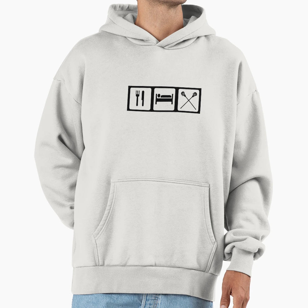 Eat Sleep Lacrosse Hoodie - Streetwear Style Unisex - T-Shirt, Sweatshirt, Hoodie