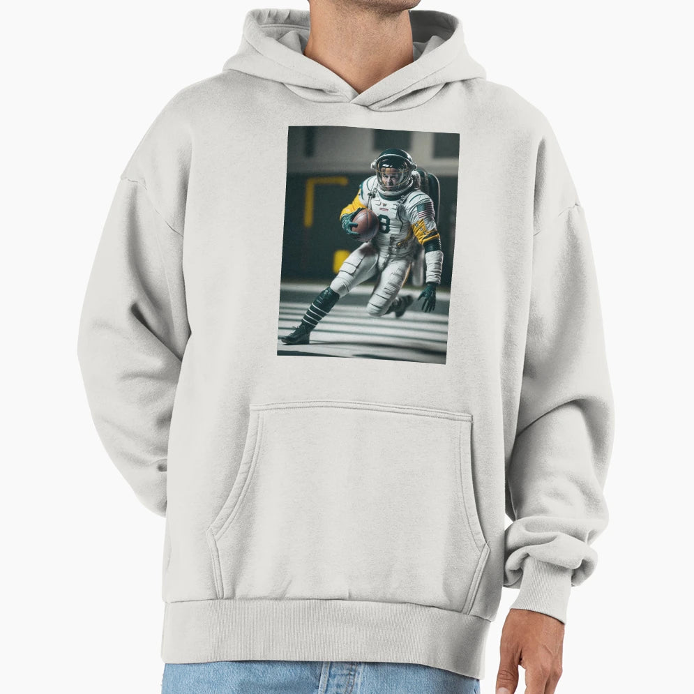 Astronaut Hugby Player Hoodie - Minimalist Print for Adults - T-Shirt, Sweatshirt, Hoodie