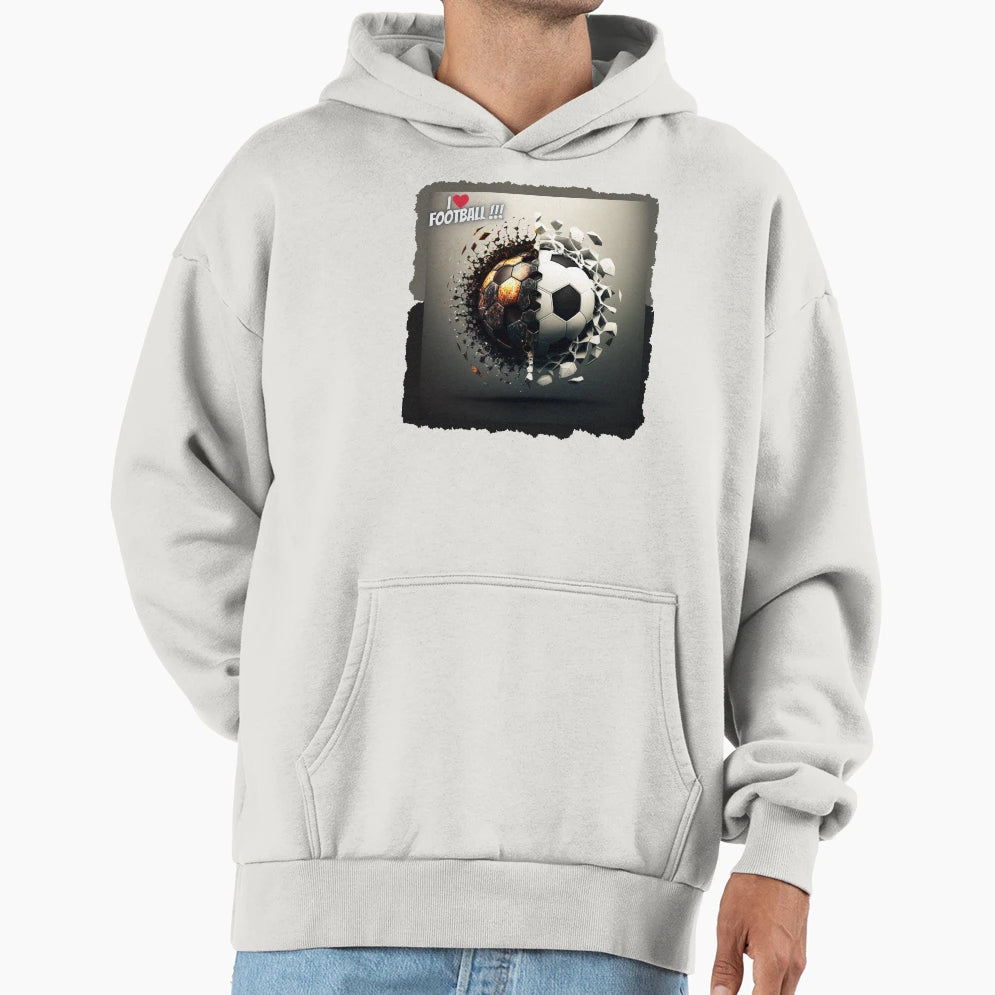 I Love Football Sports Lovers Sport Hoodie - Fun Novelty Design for Adults - T-Shirt, Sweatshirt, Hoodie