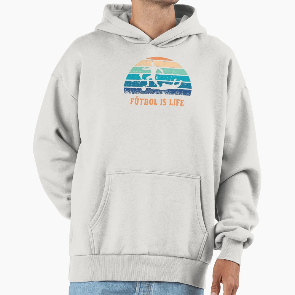 Futbol Is Life Hoodie - Minimalist Print for Adults - T-Shirt, Sweatshirt, Hoodie