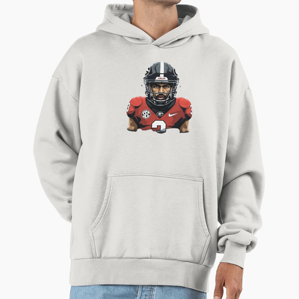 Gridiron Warrior Fearless Football Player Hoodie - Trendy Graphic Unisex - T-Shirt, Sweatshirt, Hoodie