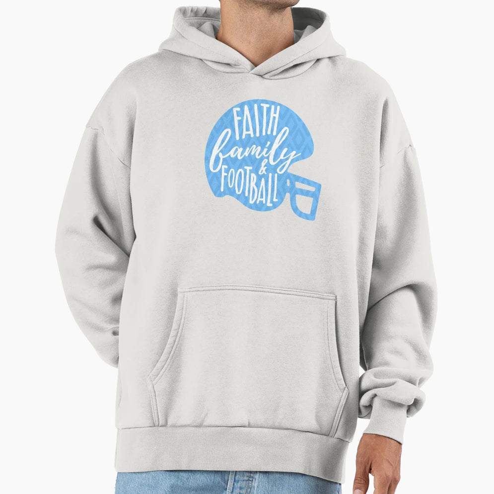Faith Family Football Hoodie - Streetwear Style for Adults - T-Shirt, Sweatshirt, Hoodie