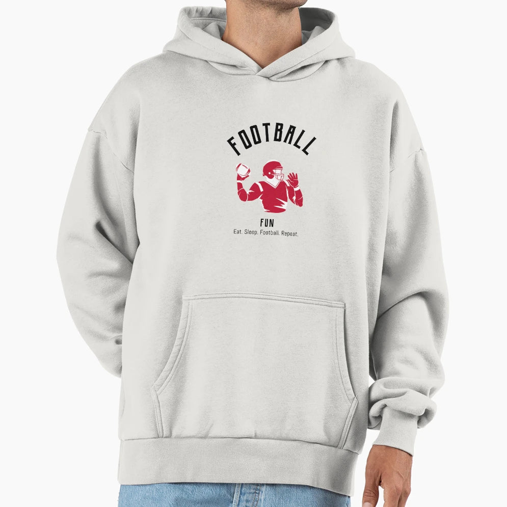 Football Fun Eat Sleep Football Hoodie - Aesthetic Graphic Men Women - T-Shirt, Sweatshirt, Hoodie