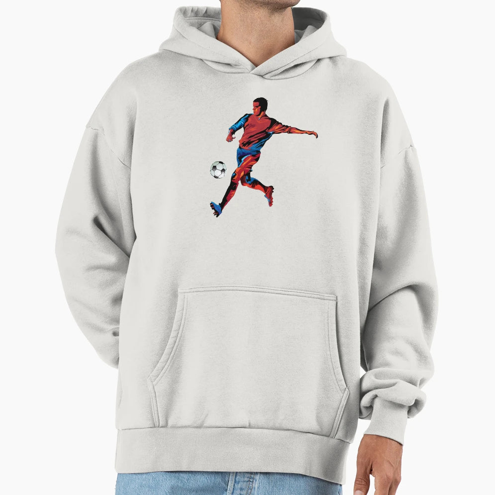 Football Player Action Hoodie - Casual Everyday Wear Men Women - T-Shirt, Sweatshirt, Hoodie