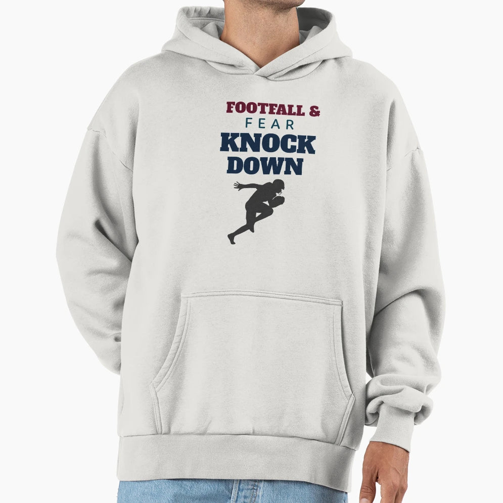 Footfall Fear Knock Down Hoodie - Minimalist Print for Adults - T-Shirt, Sweatshirt, Hoodie