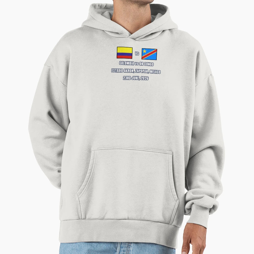 Colombia Vs Dr Congo 23 June 2026 Hoodie - Graphic Print Men Women - T-Shirt, Sweatshirt, Hoodie