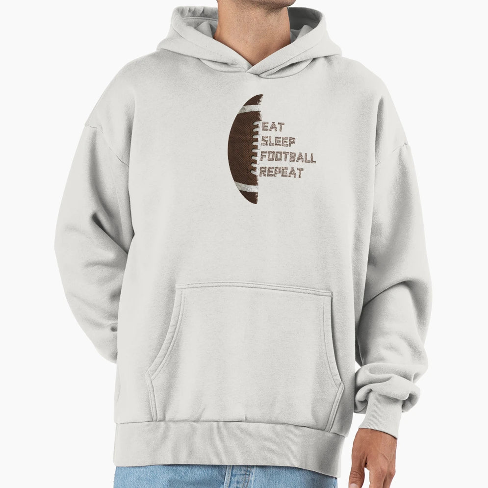 American Football Eat Sleep Football Hoodie - Unique Graphic Men Women - T-Shirt, Sweatshirt, Hoodie