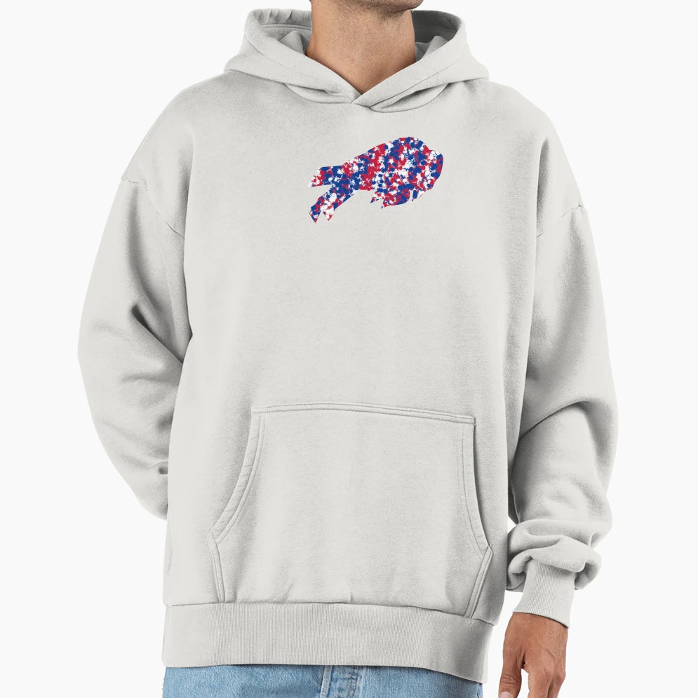 Bills Logo Paint Splatter Hoodie - Novelty Apparel Men Women - T-Shirt, Sweatshirt, Hoodie